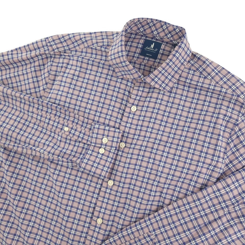 Johnnie-O Mayes Shirt Mens M‎ Red Plaid Long Sleeve Button Down Stretch Casual